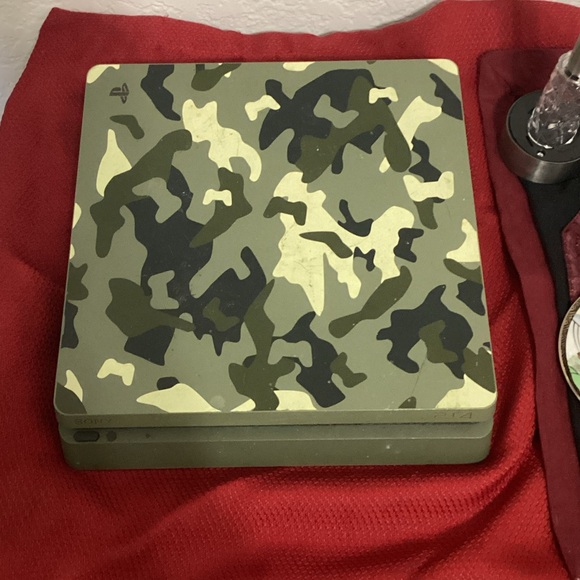 PlayStation Slim Console with Green Camo Finish